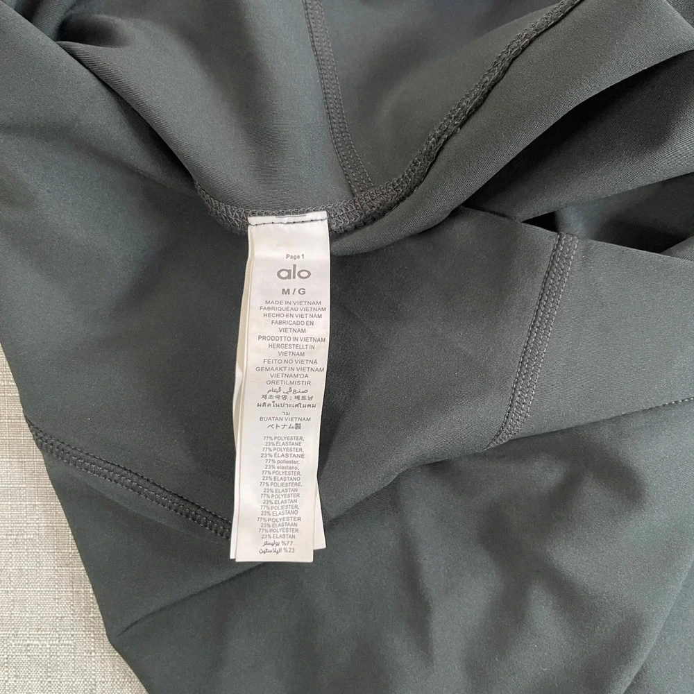 NEW Alo 7/8 High Waist Airlift Legging Womens Medium Charcoal Green Yoga Gym NWT